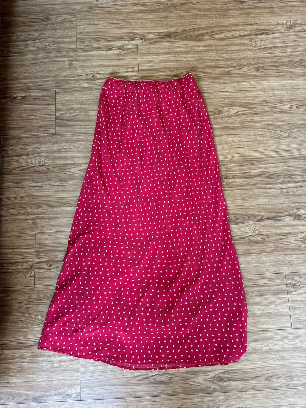 Sezane Red Polka Dot Maxi Skirt